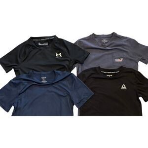 Lot of 4 Boys Shirts Size 8 Under Armour Vineyard Vines Old Navy Reebok Sporty